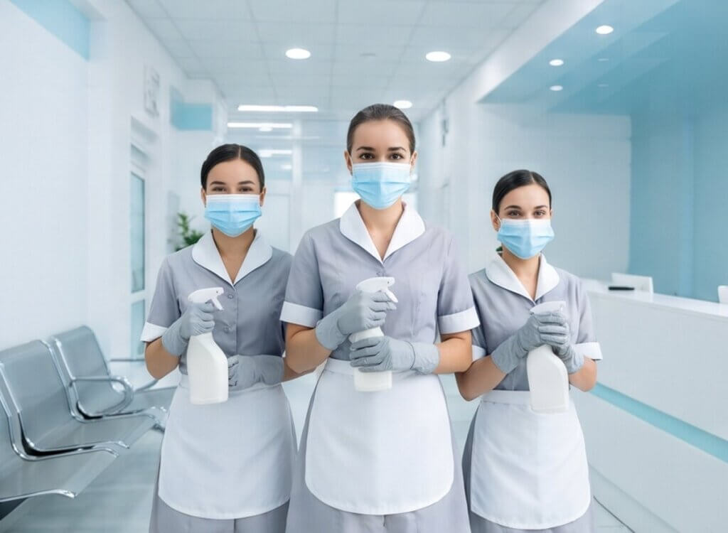 Clean Diego disinfection team in masks and gloves